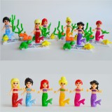 DIY LOZ Mermaid Assembly Blocks Figure Toy 6Pcs Set M1004-1-6 