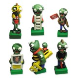 Plants vs Zombies Series Display Toys Game Role Figures Polymer Clay Decorations Zombies 6Pcs Set