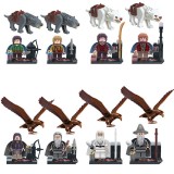 Lord of the Ring Block With animals Mini Figure Toys Compatible with Lego Parts 8Pcs Set 78036