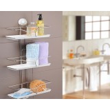 Bathroom Creative Wall Suction Three-layer Commidity Shelf