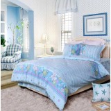 MENDALE 4PCs Comfortable Flora Pattern Warm Keeping Cotton Beddings