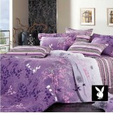 PLAYBOY 4 piece cotton stripes bedding set