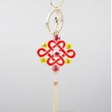 Stylish Chinese Knot Pattern Diamonds Keychain