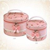 Lifehome Bowknot Decor Multifunction Round Storage Box Small