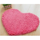 Chenille Antislip Heart Shape Bath Mat