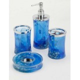 Gorerous Elegant Blue Transparent Bath Accessory Set 4Pcs