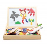 Magnetic Jigsaw Puzzle with Wooden Black&White Drawing Board