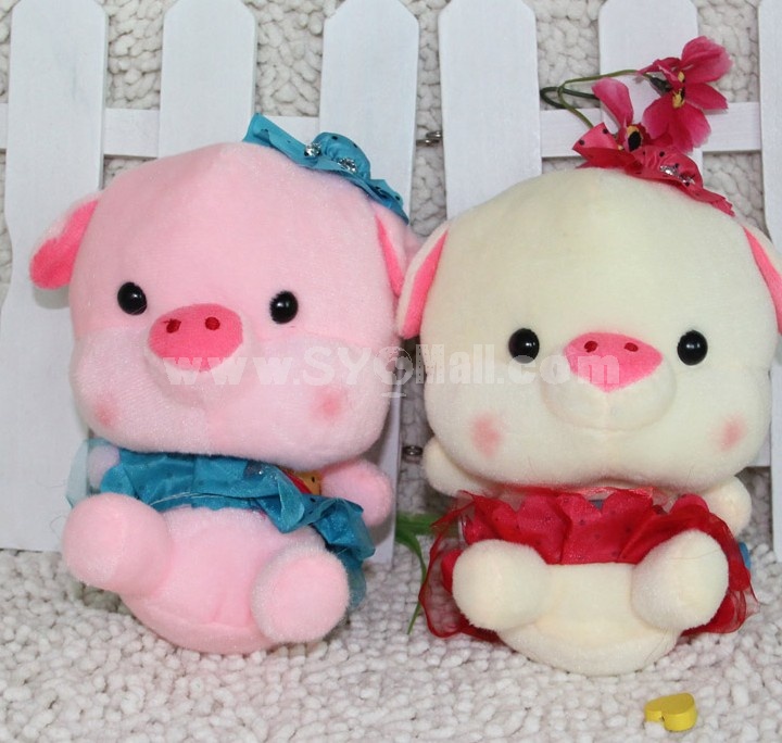 Cute Pig in Dress Plush Toys Set 2Pcs 18*12cm