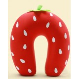 Comfort Foam Particles U Neck Travel Pillow Cute Cartoon Pattern - Strawberry