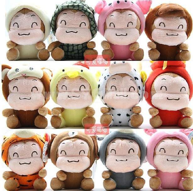 Twelve Chinese Zodiac Cartoon Monkey Plush 12 Pcs