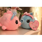 18*13CM/7*5" Cute & Novel Soft Lover Kissing Fish Plush Toys 2PCs