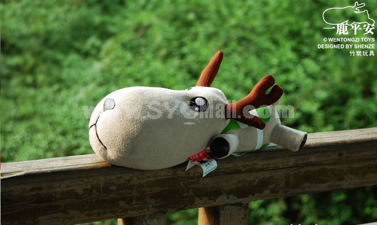 Cute Deer Pattern Decor Air Purge Auto Bamboo Charcoal Case Bag Car Accessories Plush Toy