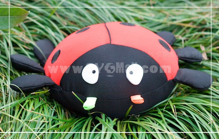 Cartoon Ladybird Pattern Decor Air Purge Auto Bamboo Charcoal Case Bag Car Accessories Plush Toy