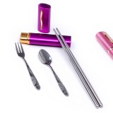 Portable Stainless Steel Tableware Set Fork Spoon and Chopsticks Set 