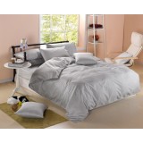 LLANCL Pure Color 4 Pieces Duvet Cover Set Bedding Set -- Grey