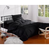 LLANCL Pure Color 4 Pieces Duvet Cover Set Bedding Set -- Black