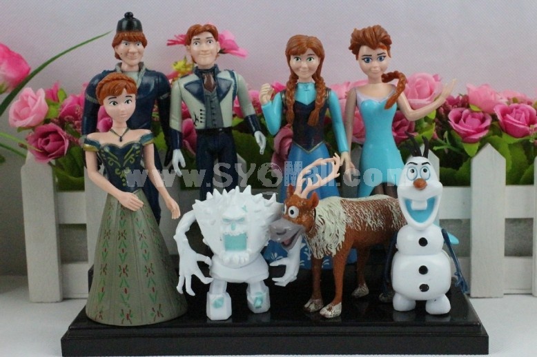 Frozen Elsa Anna and Olaf Garage Kits PVC Toys MFigure Toys 2.7-4.7inch 8pcs/Lot 