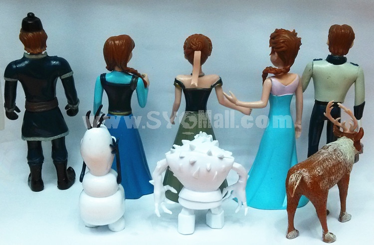 Frozen Elsa Anna and Olaf Garage Kits PVC Toys MFigure Toys 2.7-4.7inch 8pcs/Lot 