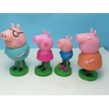 Peppa Pig Figures Toys Vinyl Toys with Stand 4pcs/Kit 3.0-3.7"